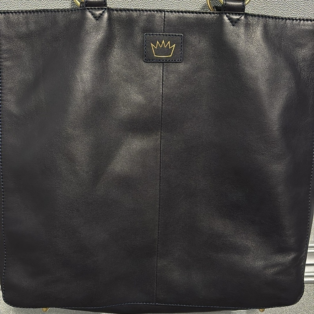 Leather Have Some Fun Today Navy Josie Tote Bag - Picture 11 of 17
